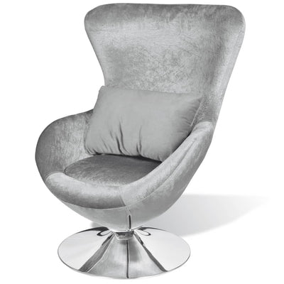 Dealsmate  Armchair with Egg Shape Silver