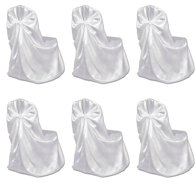 Dealsmate 6 pcs White Chair Cover for Wedding Banquet