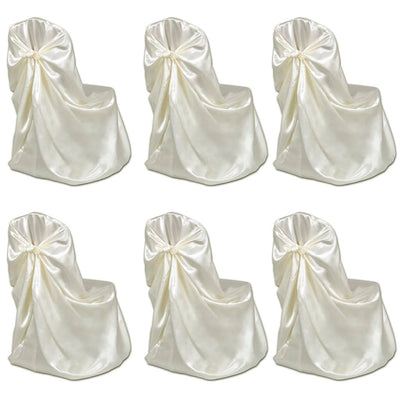 Dealsmate 6 pcs Cream Chair Cover for Wedding Banquet