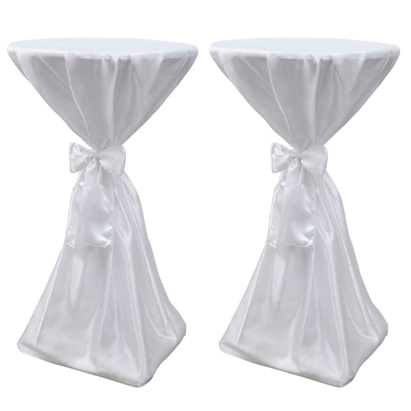 Dealsmate Table Cover White 70 cm with Ribbon 2 pcs