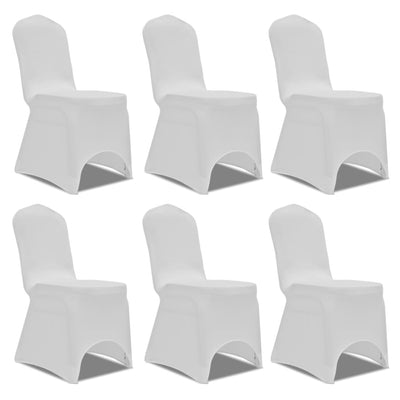 Dealsmate Chair Cover Stretch White 6 pcs