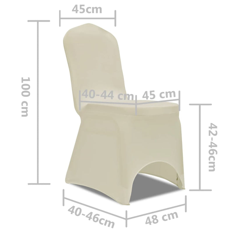 Dealsmate Chair Cover Stretch Cream 6 pcs