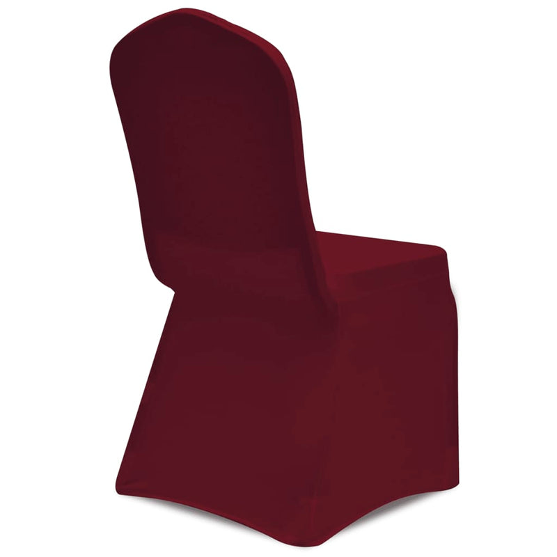 Dealsmate Chair Cover Stretch Burgundy 6 pcs