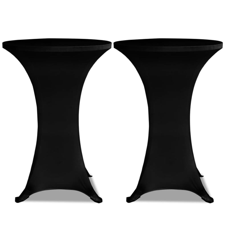 Dealsmate Standing Table Cover Ø 60 cm Black Stretch 2 pcs