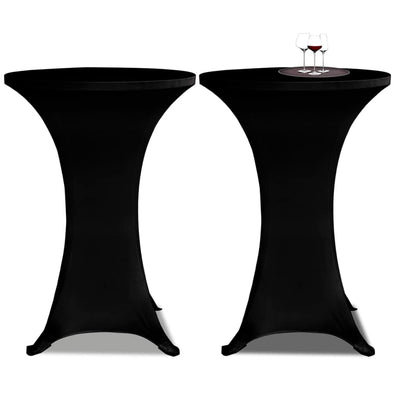 Dealsmate Standing Table Cover Ø 70 cm Black Stretch 2 pcs