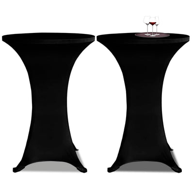 Dealsmate Standing Table Cover Ø 80 cm Black Stretch 2 pcs