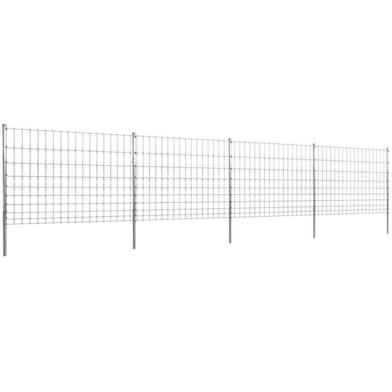 Dealsmate  Step-In Fence with Posts Zinc-coated Iron 50 m 120/10/15