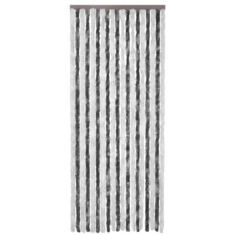 Dealsmate  Insect Curtain Grey and White 90x220 cm Chenille