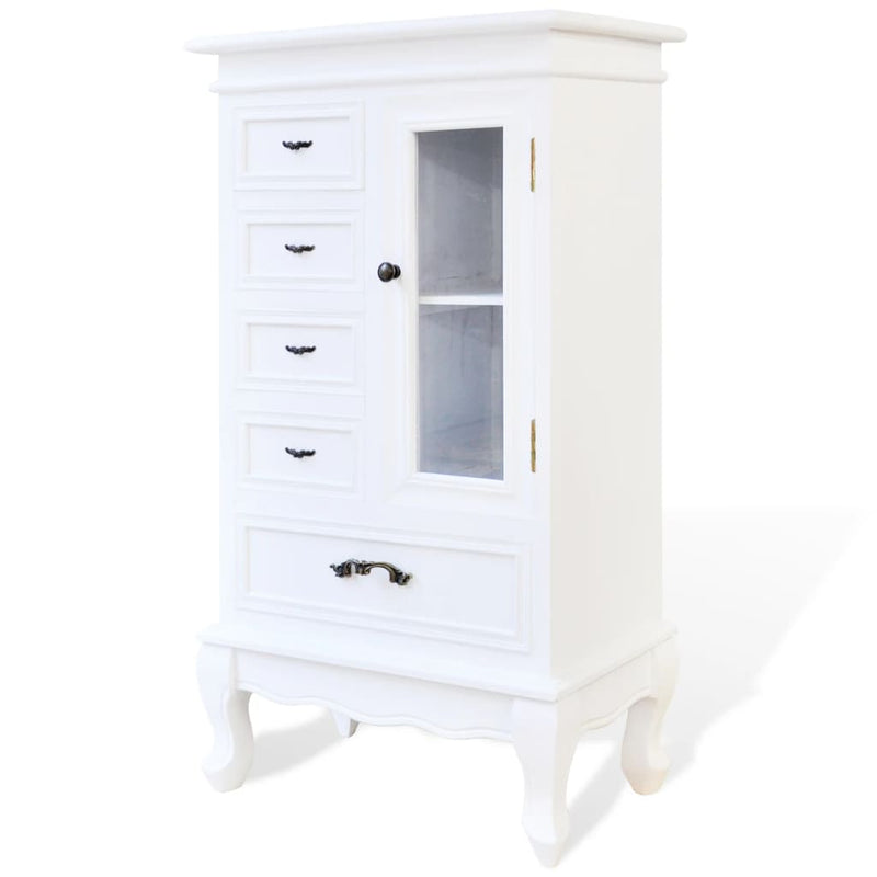 Dealsmate  Cabinet with 5 Drawers 2 Shelves White