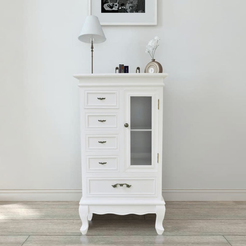 Dealsmate  Cabinet with 5 Drawers 2 Shelves White