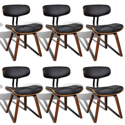 Dealsmate  Dining Chairs 6 pcs Bent Wood and Faux Leather