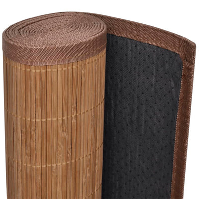 Dealsmate Rectangular Brown Bamboo Rug 80 x 200 cm