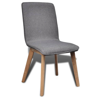 Dealsmate  Dining Chairs 6 pcs Light Grey Fabric and Solid Oak Wood (241153+241154)