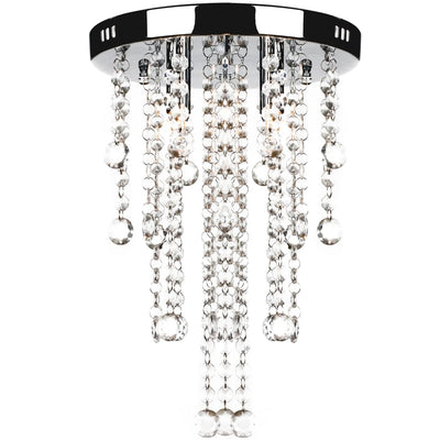 Dealsmate White Metal Ceiling Lamp with Crystal Beads