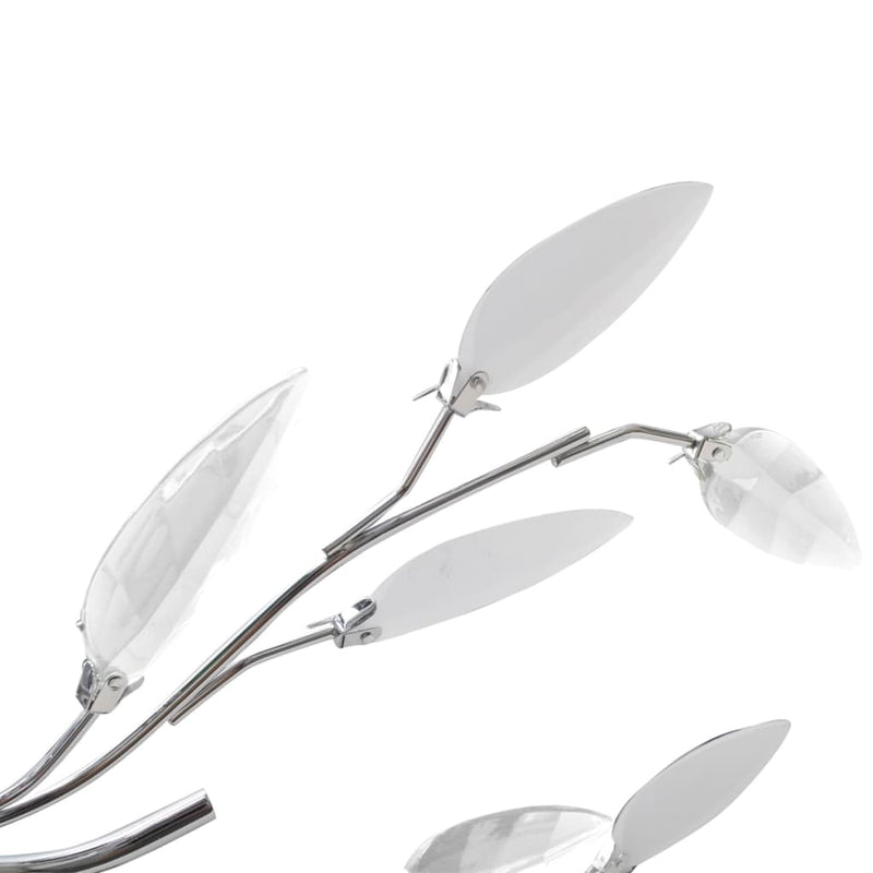 Dealsmate Transparent&White Ceiling Lamp Acrylic Crystal Leaf Arms 5 E14 Bulbs