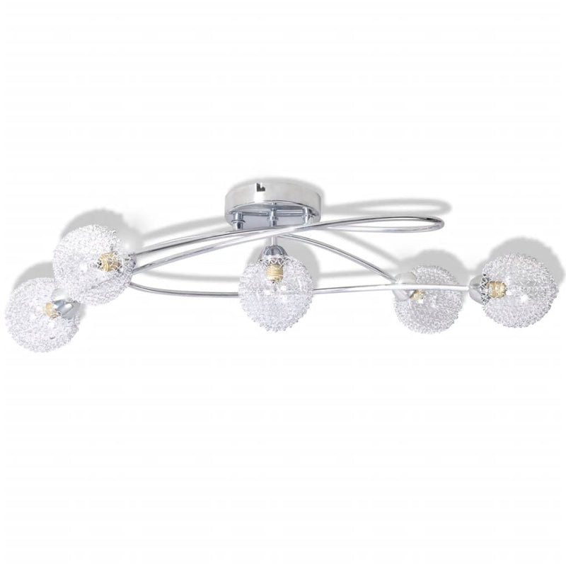 Dealsmate Ceiling Lamp with Mesh Wire Shades for 5 G9 Bulbs
