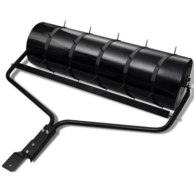 Dealsmate Black Garden Lawn Roller with 5 Aerator Bands 30 cm