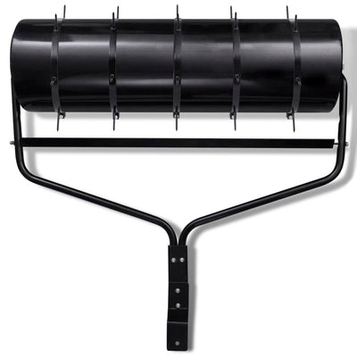 Dealsmate Black Garden Lawn Roller with 5 Aerator Bands 30 cm