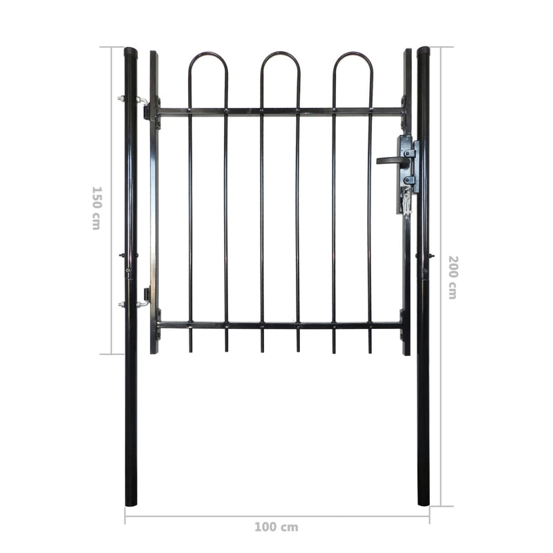 Dealsmate Single Door Fence Gate with Hoop Top 100 x 150 cm