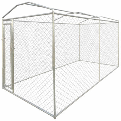 Dealsmate  Outdoor Dog Kennel with Canopy Top 4x2x2.4 m