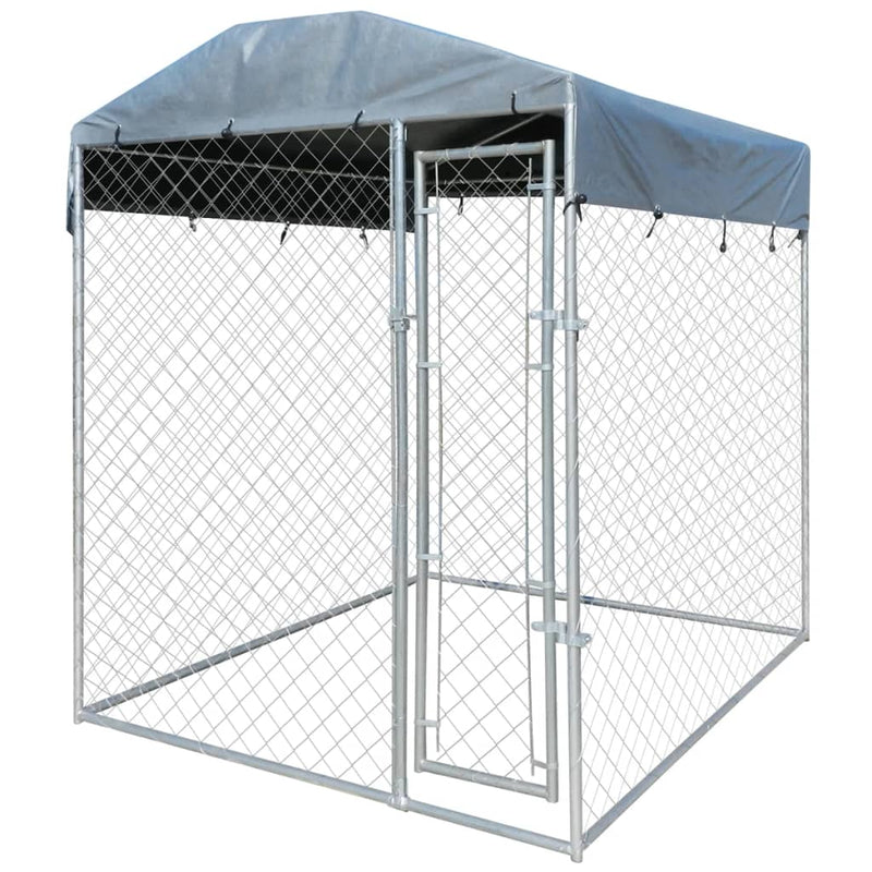Dealsmate  Outdoor Dog Kennel with Canopy Top 2x2x2.4 m