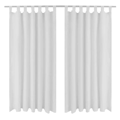 Dealsmate 2 pcs White Micro-Satin Curtains with Loops 140 x 225 cm