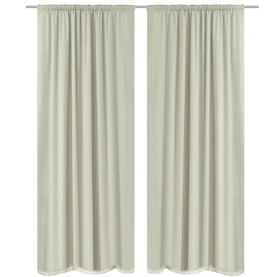 Dealsmate 2 pcs Cream Energy-saving Blackout Curtains Double Layer 140 x 245 cm
