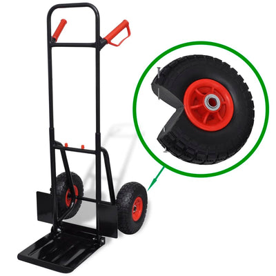 Dealsmate Telescoping Metal Trolley Black and Red