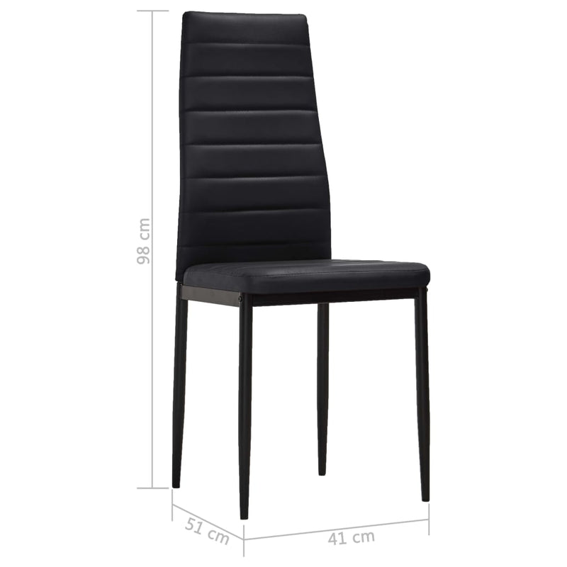 Dealsmate  Dining Chairs 4 pcs Black Faux Leather