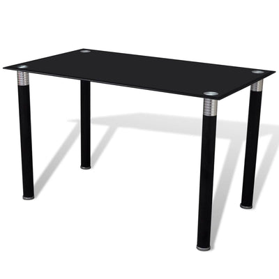 Dealsmate  Dining Table with Glass Top Black