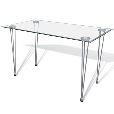 Dealsmate  Dining Table with Glass Top Transparent