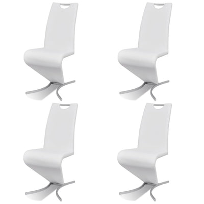 Dealsmate  Dining Chairs 4 pcs White Faux Leather