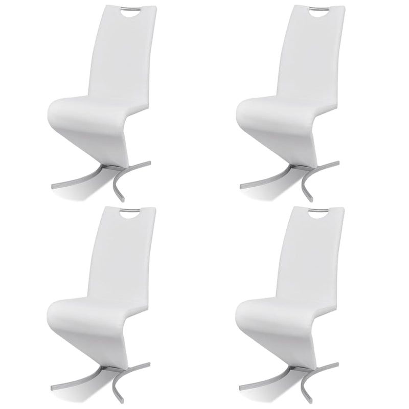 Dealsmate  Dining Chairs 4 pcs White Faux Leather