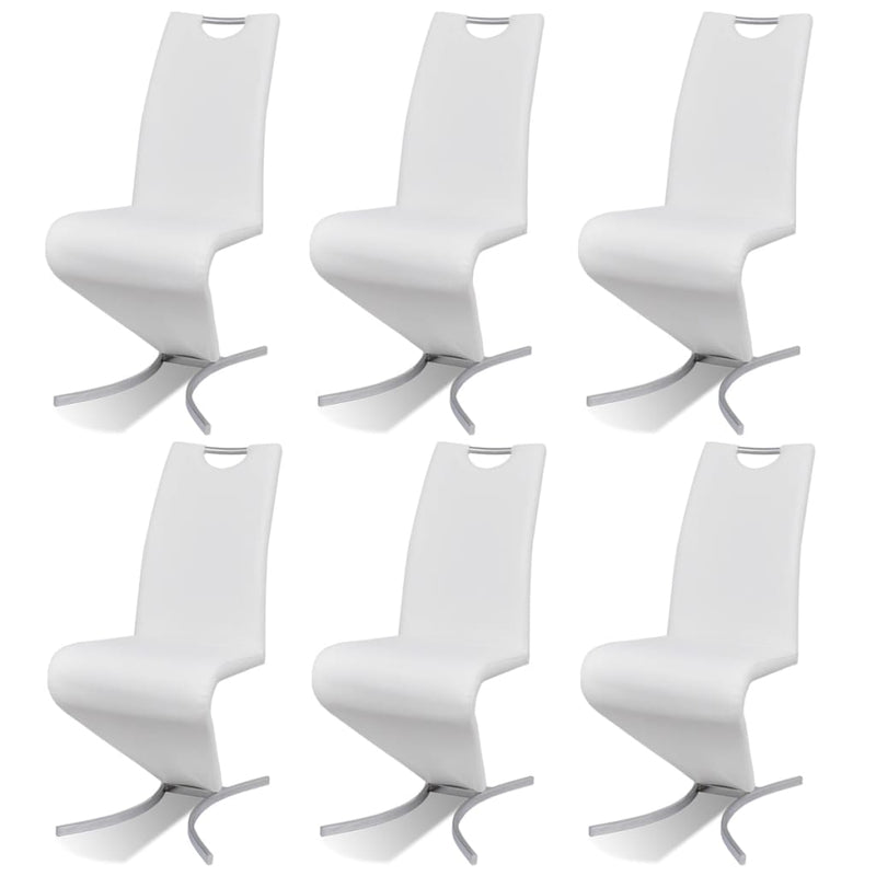 Dealsmate  Dining Chairs 6 pcs White Faux Leather