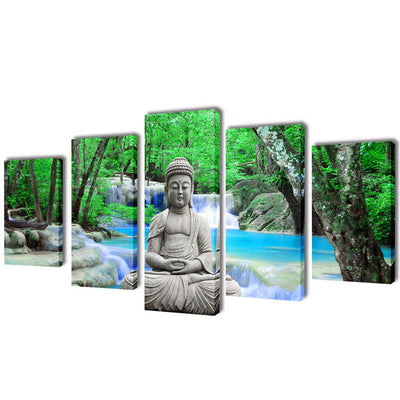 Dealsmate Canvas Wall Print Set Buddha 100 x 50 cm
