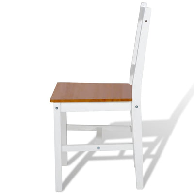 Dealsmate  Dining Chairs 2 pcs White Pinewood