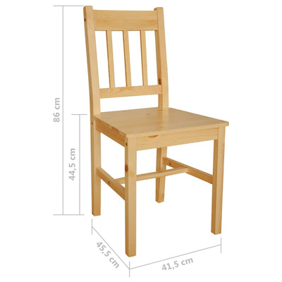 Dealsmate  Dining Chairs 2 pcs Pinewood
