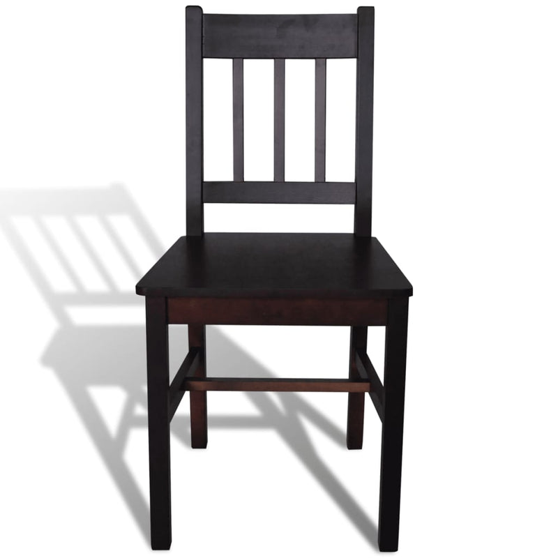 Dealsmate  Dining Chairs 2 pcs Dark Brown Pinewood