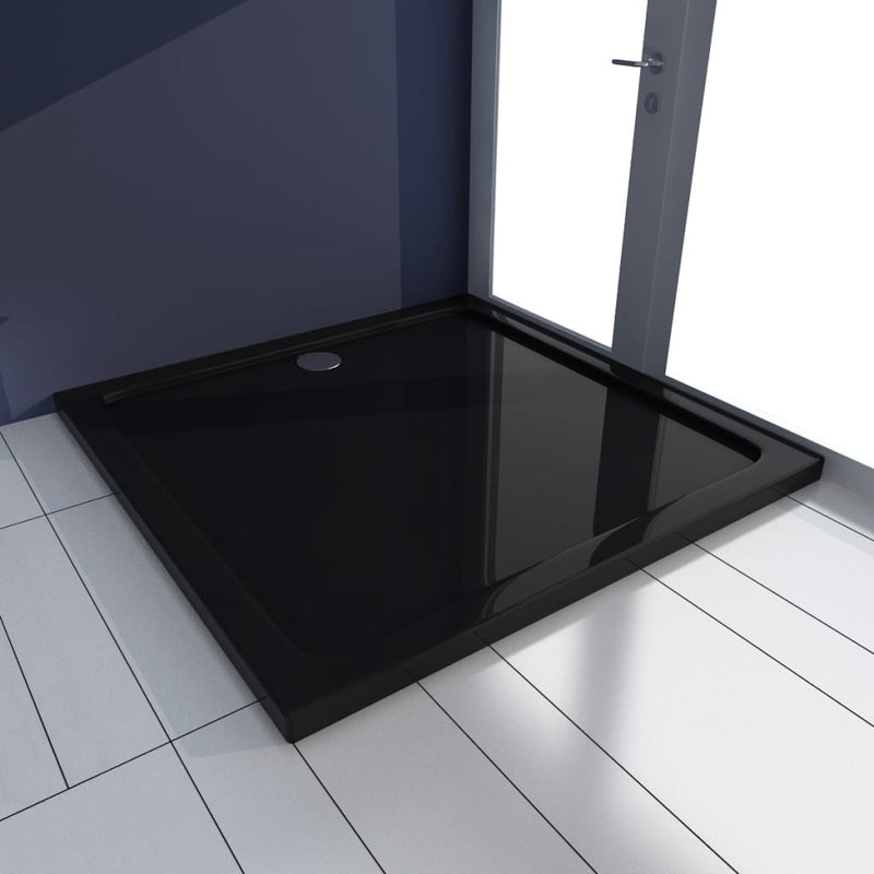 Dealsmate  Square ABS Shower Base Tray Black 90 x 90 cm