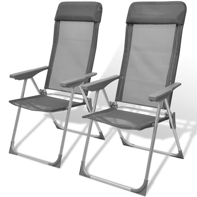 Dealsmate Foldable Adjustable Camping Chairs Aluminium Set of 2