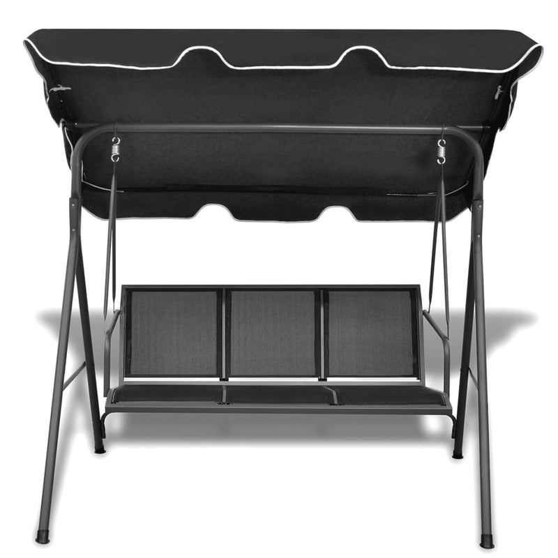 Dealsmate  Garden Swing Bench with Canopy Black