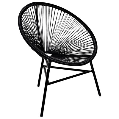 Dealsmate  Garden Moon Chair Poly Rattan Black
