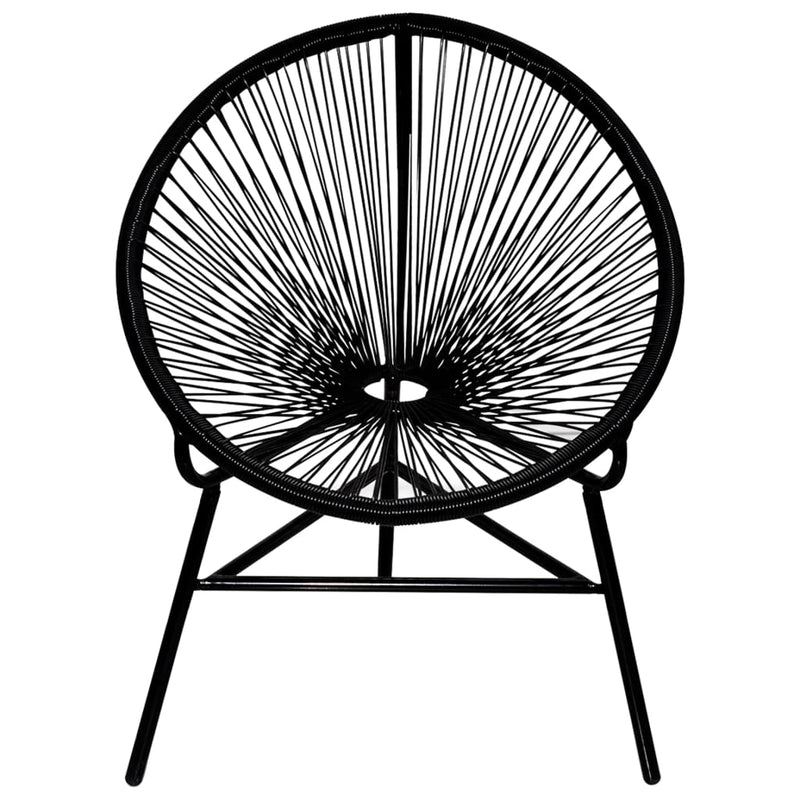Dealsmate  Garden Moon Chair Poly Rattan Black