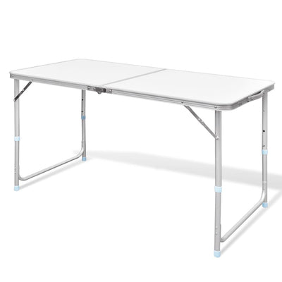 Dealsmate  Foldable Camping Table Height Adjustable Aluminium 120 x 60 cm