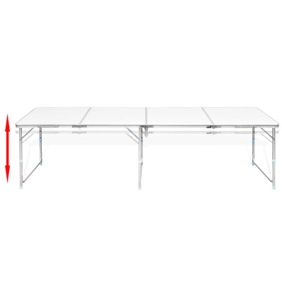 Dealsmate  Foldable Camping Table Height Adjustable Aluminium 240 x 60 cm
