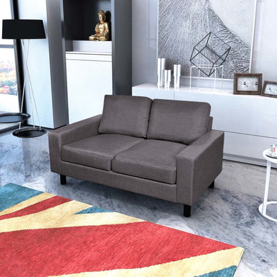 Dealsmate  Sofa 2-Seater Fabric Dark Grey
