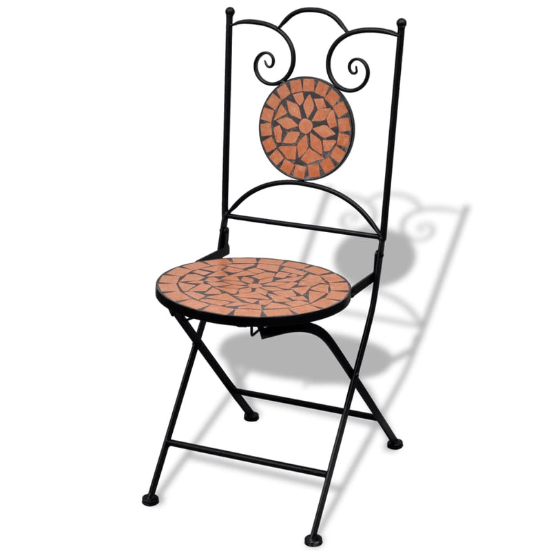Dealsmate  Folding Bistro Chairs 2 pcs Ceramic Terracotta