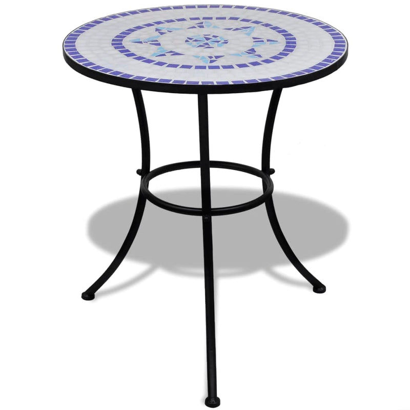 Dealsmate  Bistro Table Blue and White 60 cm Mosaic