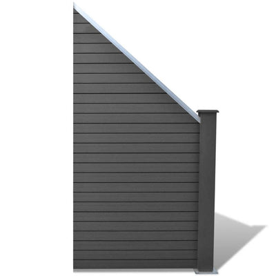 Dealsmate  Fence Panel WPC 105x(105-185) cm Grey