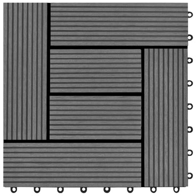 Dealsmate  Decking Tiles WPC 1 sqm Grey 11 pcs 30 x 30 cm